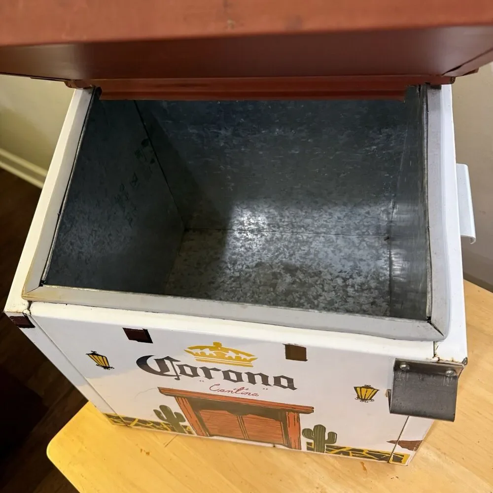 Vintage Corona Extra Cantina Metal Ice Chest Cooler Save Water Drink Corona Rare